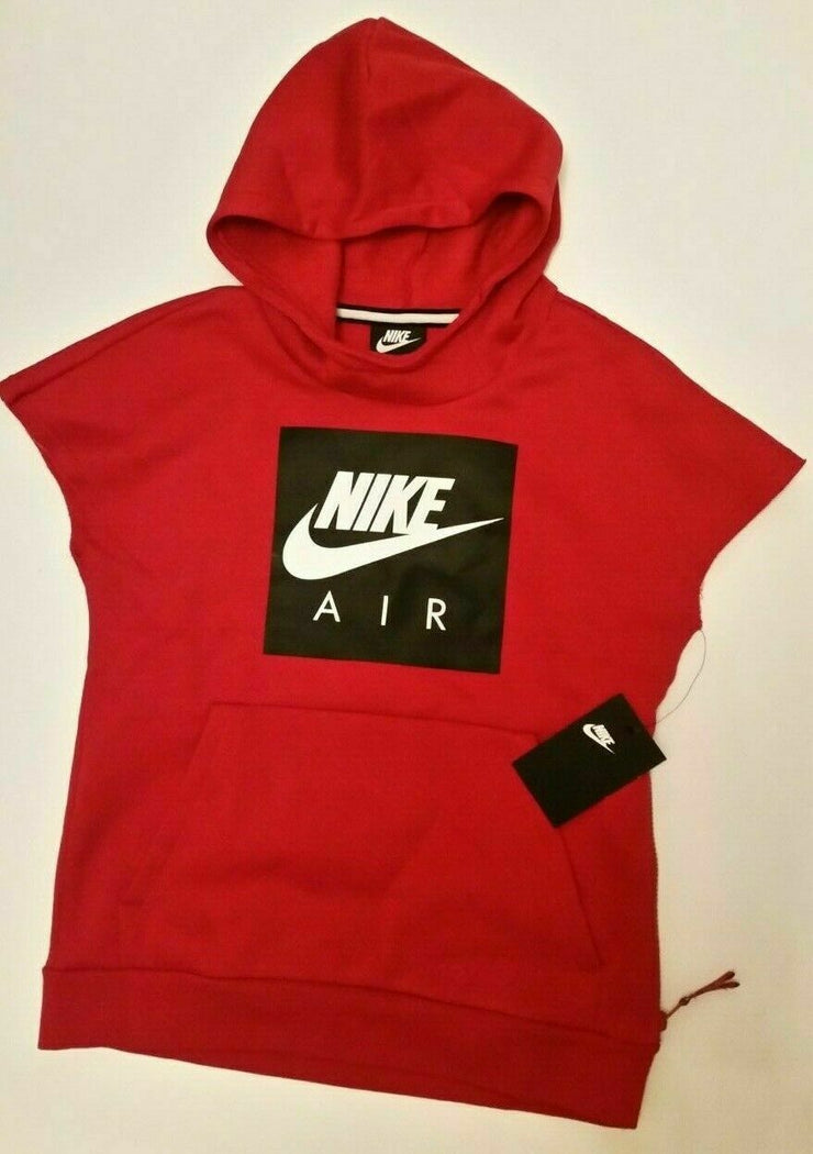 NWT Nike Air Youth Big KID Brushed-Back Fleece Short-Sleeve Hoodie 939634 687