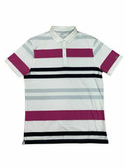 Nike Golf Mens Dri-Fit Striped Player Polo Shirt White/Pink AV4172 New