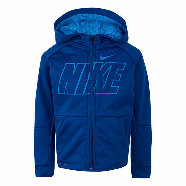 Nike Boys' Therma Blue Graphic Full-Zip Hoodie CJ4311-480 Sizes S-XL