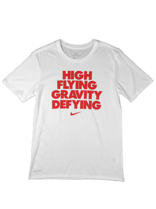 Nike Boys Dri-Fit High Flying Gravity Defying Graphic Shirt White/Red New