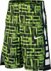 Nike Youth Elite Stripe Basketball Shorts Boy’s Size XS-XL 892666-702 BLACK/VOLT
