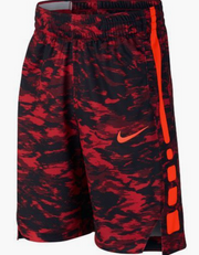 Nike Elite Camo Basketball Training Shorts Red Black Orange AJ6726-657 Boys S-L