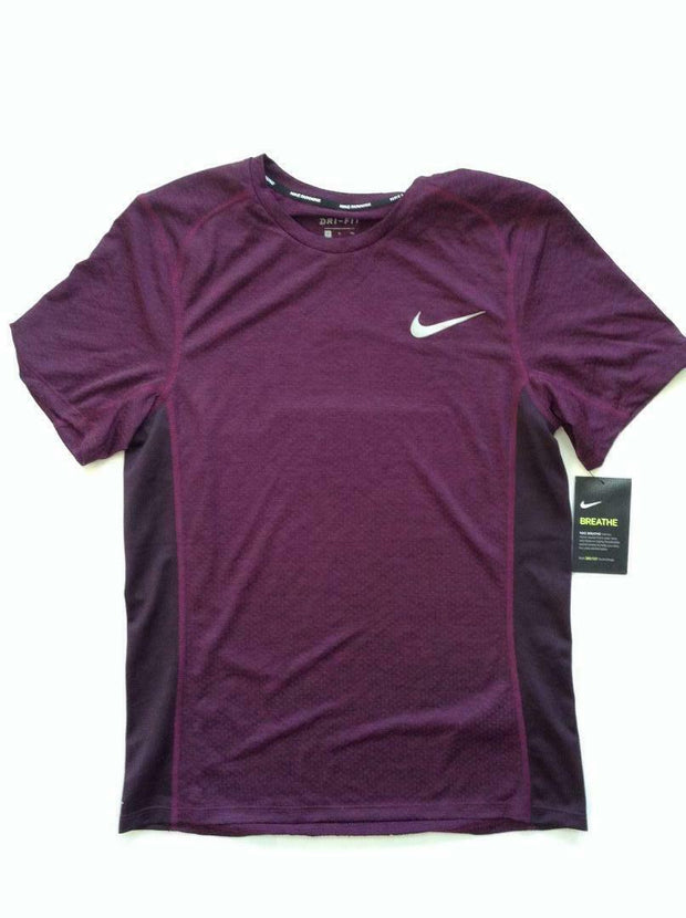 Nike Men's BREATHE Miler Short Sleeve Running Top Shirt AA4872-609 Size S