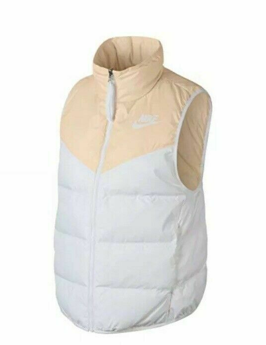 WOMEN'S NIKE SPORTSWEAR DOWN VEST GUAVA ICE WHITE TAN Reversible 939442-838