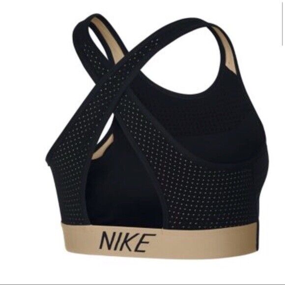 NEW! Nike Classic Cross Support Sports Bra 903234-011 Color Black/Sand XS