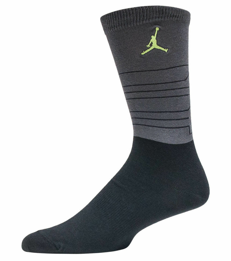 Nike Air Jordan 13 Crew Socks SX6077-011 Black/Anthracite Grey/Altitude Green 23