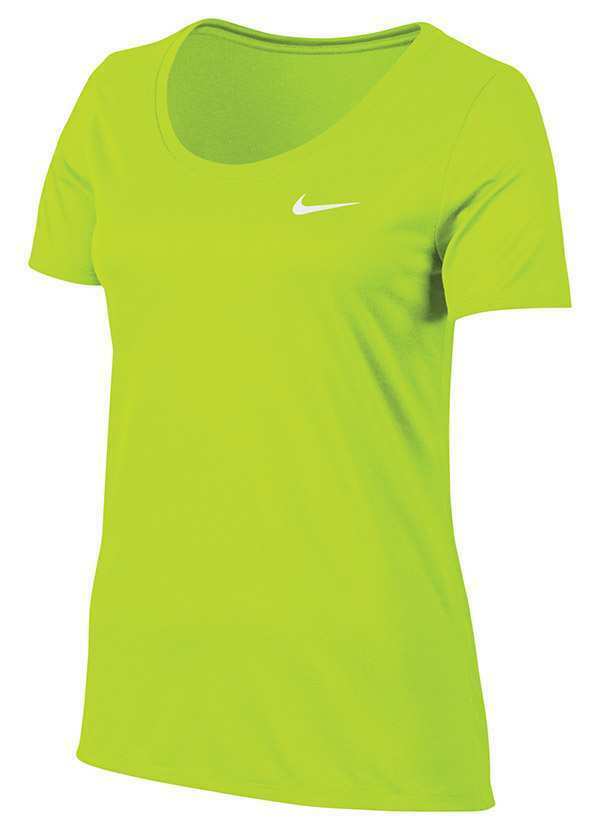 New Nike Women's Neon Dri Fit T-Shirt Anti Odor Scoop Neck 903112-702