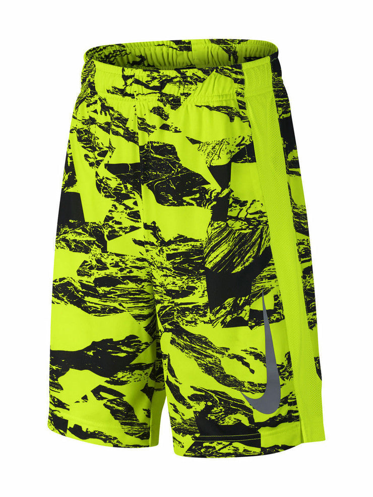 Nike Boys Dri-Fit Training 8" Training Shorts w/Pockets Volt/Black New with Tags