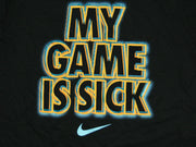 Nike Boy's Graphic T Shirt My Game is Sick Medium Cotton Black AJ7816