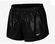 NIKE TEMPO DRI FIT RUNNING SHORTS BLACK SHINE GIRLS Shiny W/ Briefs