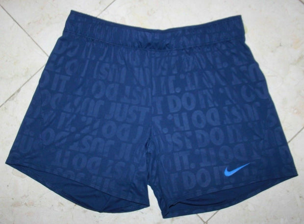 Nike Womens Dri-Fit 5" Attack Just Do It Training Shorts Blue New With Tags