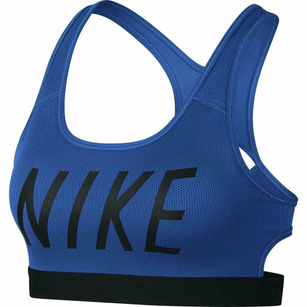 Nike Classic Women's Medium Support Sports Bra DRI-FIT Royal Blue/Black