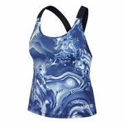 Womens Nike Pro Print Tank Top Shirt Size XS S M XL Navy Blue White AO1157 461