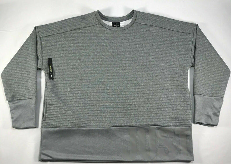 Nike Womens DRI-FIT Long Sleeve Crew Top Gray AH8982-065 Multiple Sizes