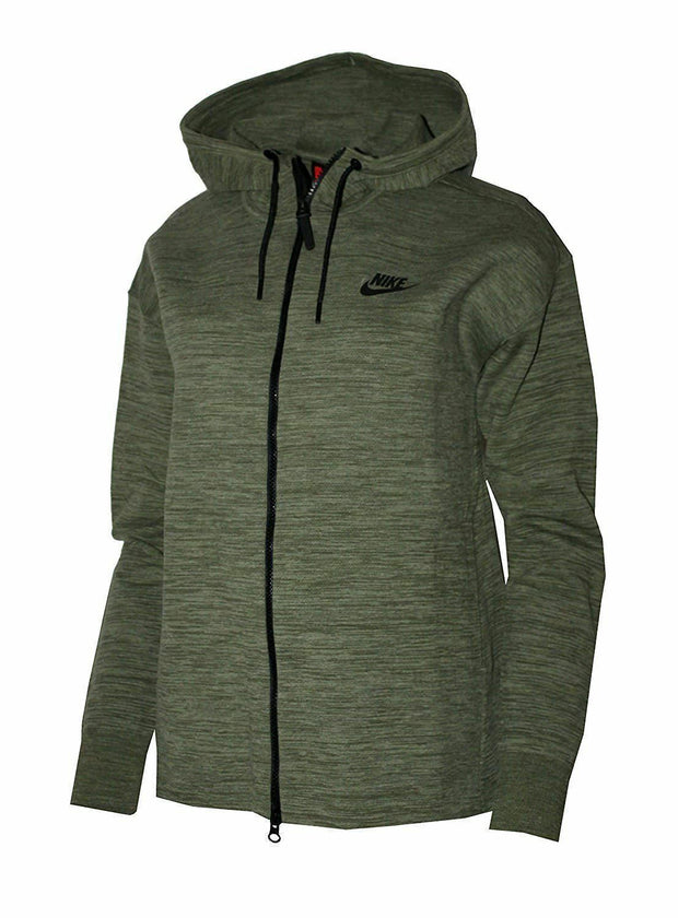 Women's NIKE Sportswear Tech Knit JACKET Palm Green Black HOODIE 835641