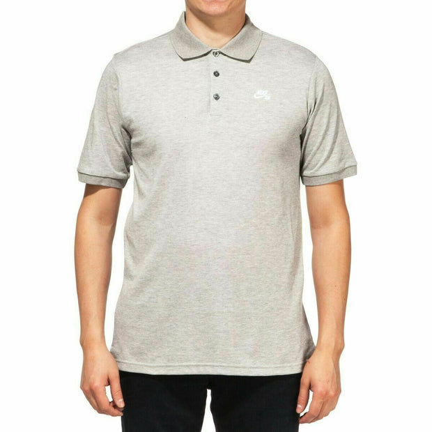 Nike SB Polo Shirt Skate Skateboard Gray Dri-Fit 728082-063