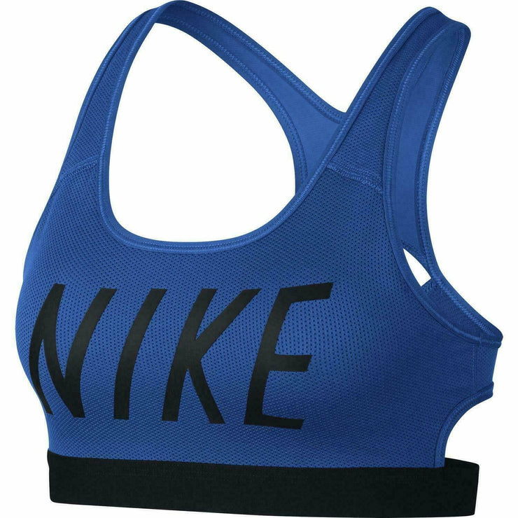 Nike Classic Women's Medium Support Sports Bra DRI-FIT Royal Blue/Black