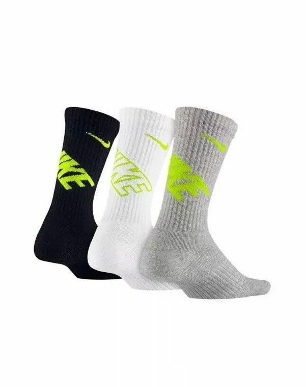 *New* Nike Crew 3 Pack Performance SX4715-972 Youth size 3Y-5Y