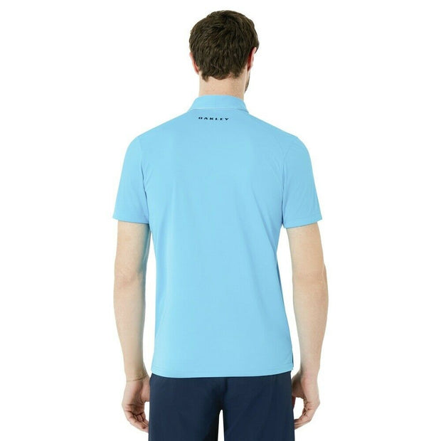 OAKLEY MENS DIVISIONAL PERFORMANCE TAILORED FIT GOLF POLO SHIRT ATOMIC BLUE