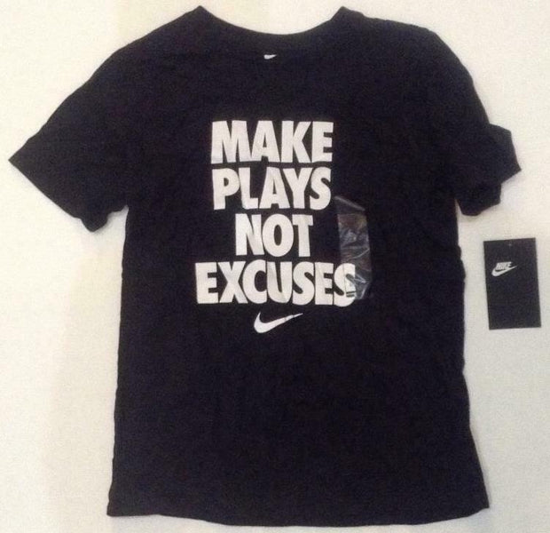Nike Boys Make Plays Not Excuses T Shirt AQ6635 010
