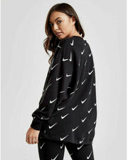 Nike Womens Rally Print Metallic Crewneck Sweatshirt CJ5020-010 Multiple Sizes