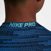 Nike Pro Warm Boys' Blue/Black AOP LS Training Crew Top (AQ5709-435)