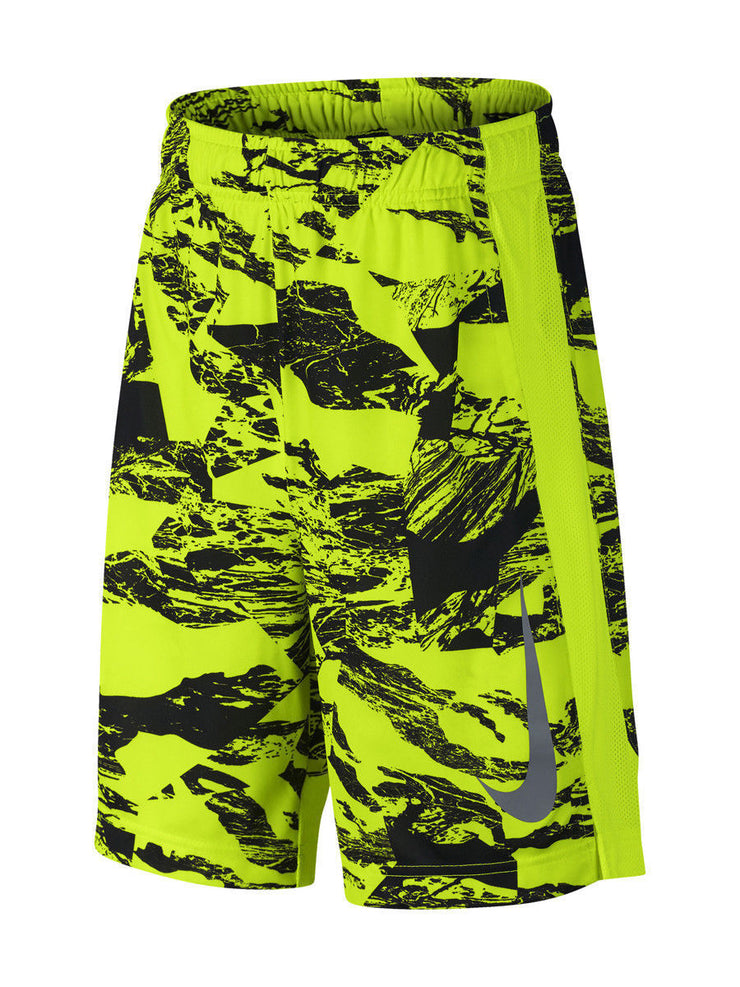 Nike Boys Dri-Fit Training 8" Training Shorts w/Pockets Volt/Black New with Tags