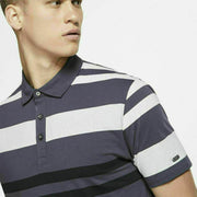 Nike Golf Mens Dri-Fit Striped Player Polo Shirt White/Grey/Black AV4172 New
