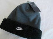 NWT Nike Sportswear Sherpa Beanie Hat Youth BQ0030-021 Unisex Youth OS gray