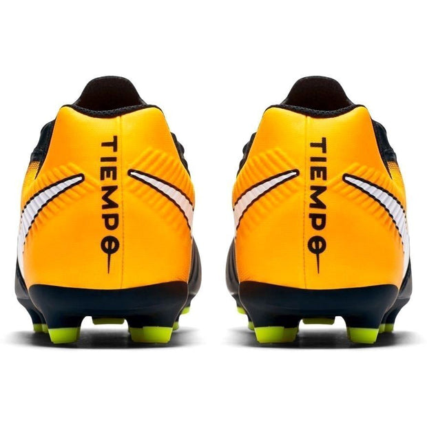 NIB NIKE JR TIEMPO RIO IV (FG) Football Boot 897731-008 Black/Orange MULTI SIZE