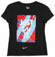 Nike Sportwear Girl's "Just Dot It" Black/Multi T-Shirt AT5666-010 Sizes M,L