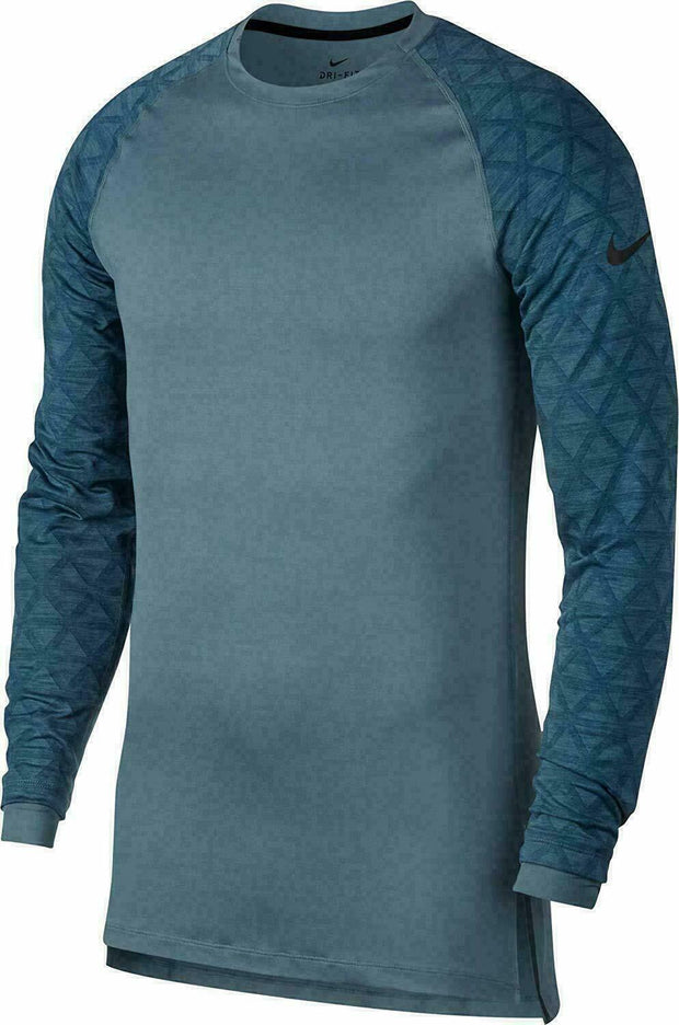 Nike 929703 468 Mens Blue Pro Therma Utility Long Sleeve Shirt Multiple Sizes