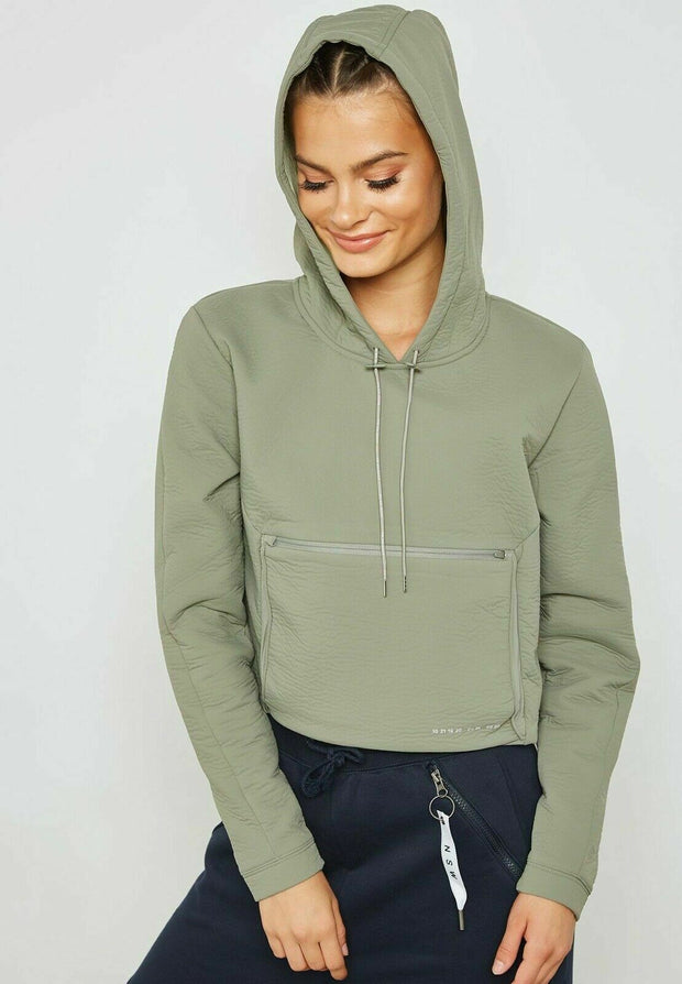 Nike Womens Sportswear Tech Pack Packable Crop Hoodie Jacket Green 930761-004