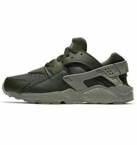 Nike Kids Huarache Run Shoes 704949-302 Dark Green Stucco Multiple Sizes