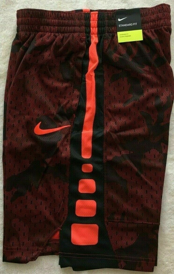 Nike Boys Dry Dri-Fit Elite Stripe Shorts Red/Black/Orange CD7584 618 Multi Size