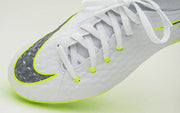 Nike JR Phantom 3 Academy DF FG Cleats White Metallic Cool Grey Volt AH7287 107