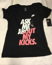 NIKE WOMEN'S ASK ME ABOUT MY KICKS GRAPHIC TEE BQ1935-010