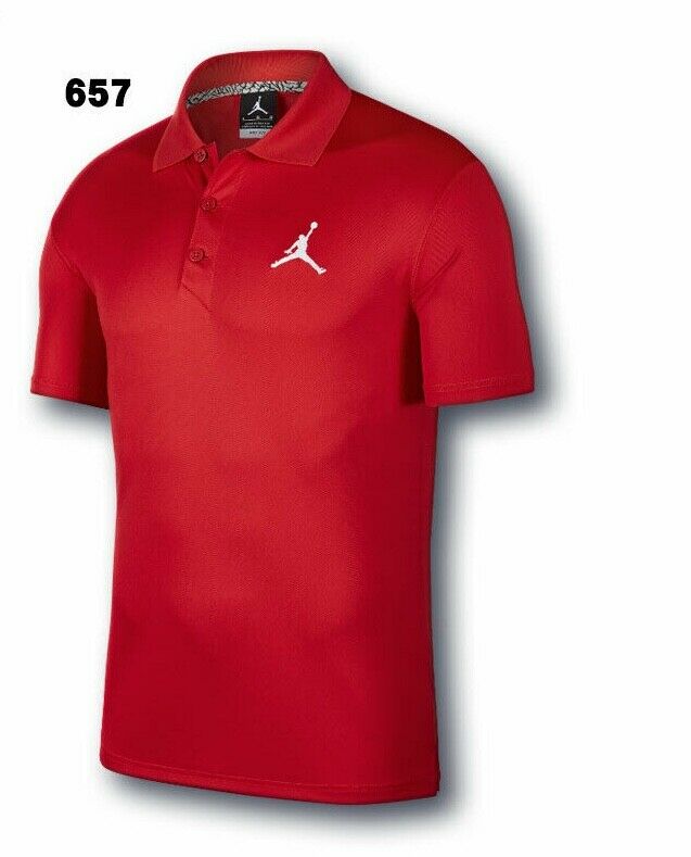 New Nike Court Dry Jordan Golf Polo Men's Basketball Red White 865856-657