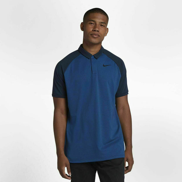 Men's Nike Dry Standard Fit Golf Polo 891190-431 Blue Navy Dri-Fit Reglan Shirt
