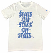Nike Boys Stats-On-Stats-On-Stats Swoosh Graphic Cotton Shirt White/Grey New
