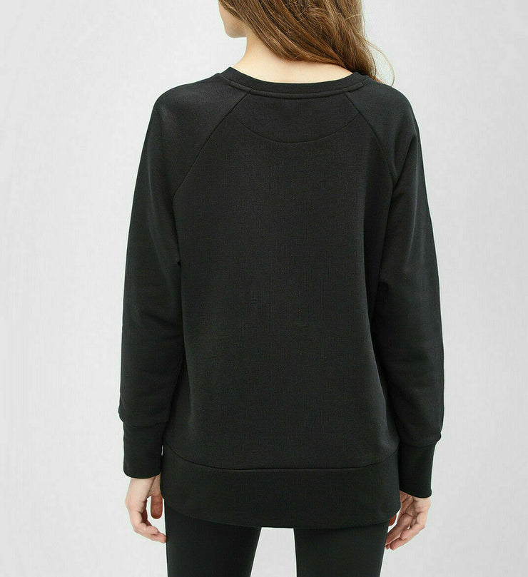 Nike Women's Dry Big Swoosh Black Crew Sweatshirt CD8797-010 Size XS-L Loose Fit