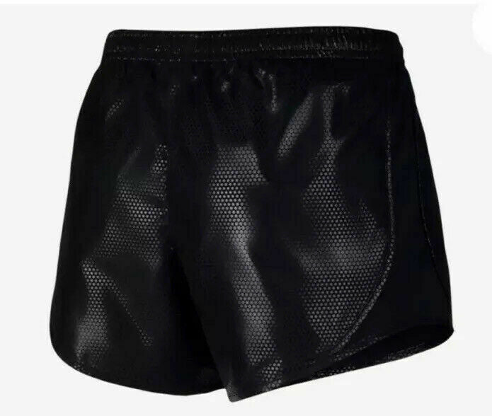 NIKE TEMPO DRI FIT RUNNING SHORTS BLACK SHINE GIRLS Shiny W/ Briefs