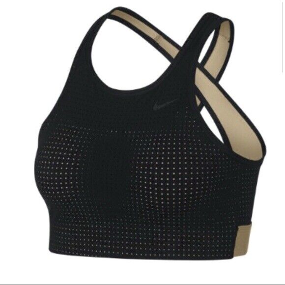 NEW! Nike Classic Cross Support Sports Bra 903234-011 Color Black/Sand XS