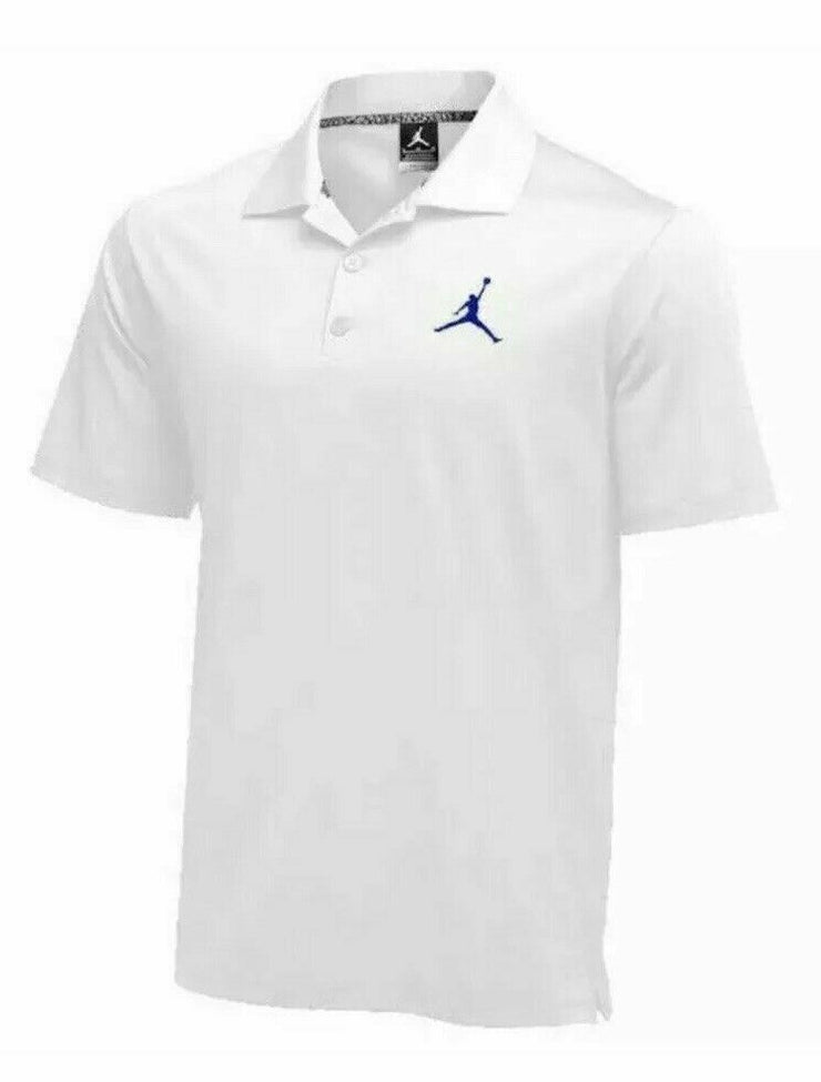 Nike Men's Jordan White/Royal Blue Team Polo Golf Shirt 865856-107 Size XS,S,M