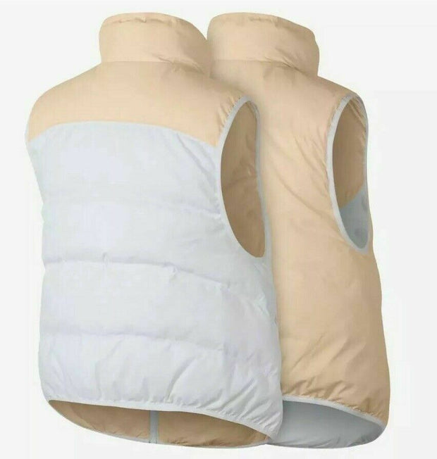 WOMEN'S NIKE SPORTSWEAR DOWN VEST GUAVA ICE WHITE TAN Reversible 939442-838