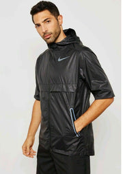 Nike Men's Shield Short Sleeve Running Jacket 928491 010 "JUST DO IT" Medium M