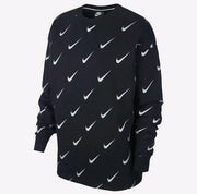 Nike Womens Rally Print Metallic Crewneck Sweatshirt